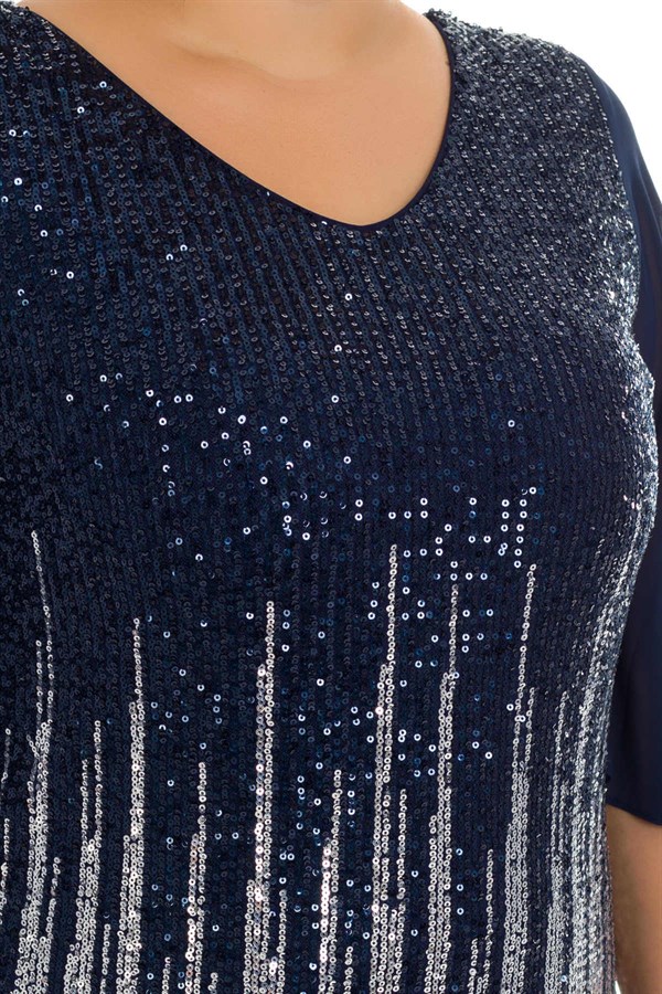 7019 BB Zigzag Desen Pulpayet Kısa Elbise