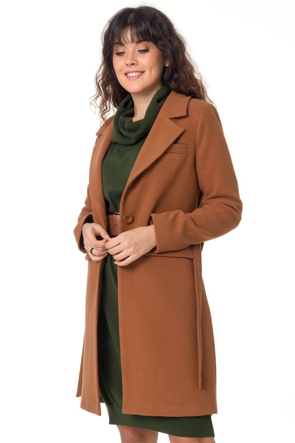 70521 DÜĞMELİ BAĞLAMALI KISA KABAN