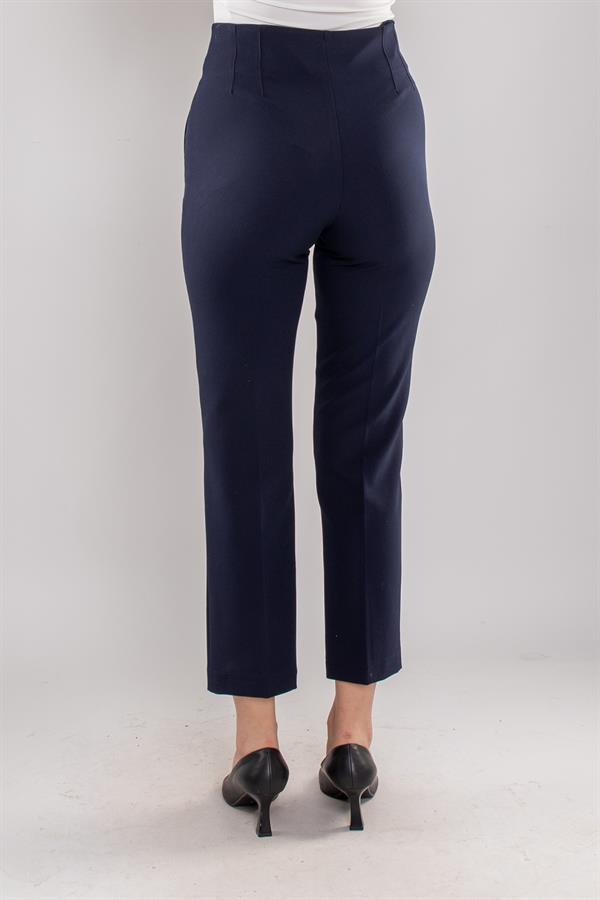 70609 Beli Pensli Tokalı Kumaş Pantolon