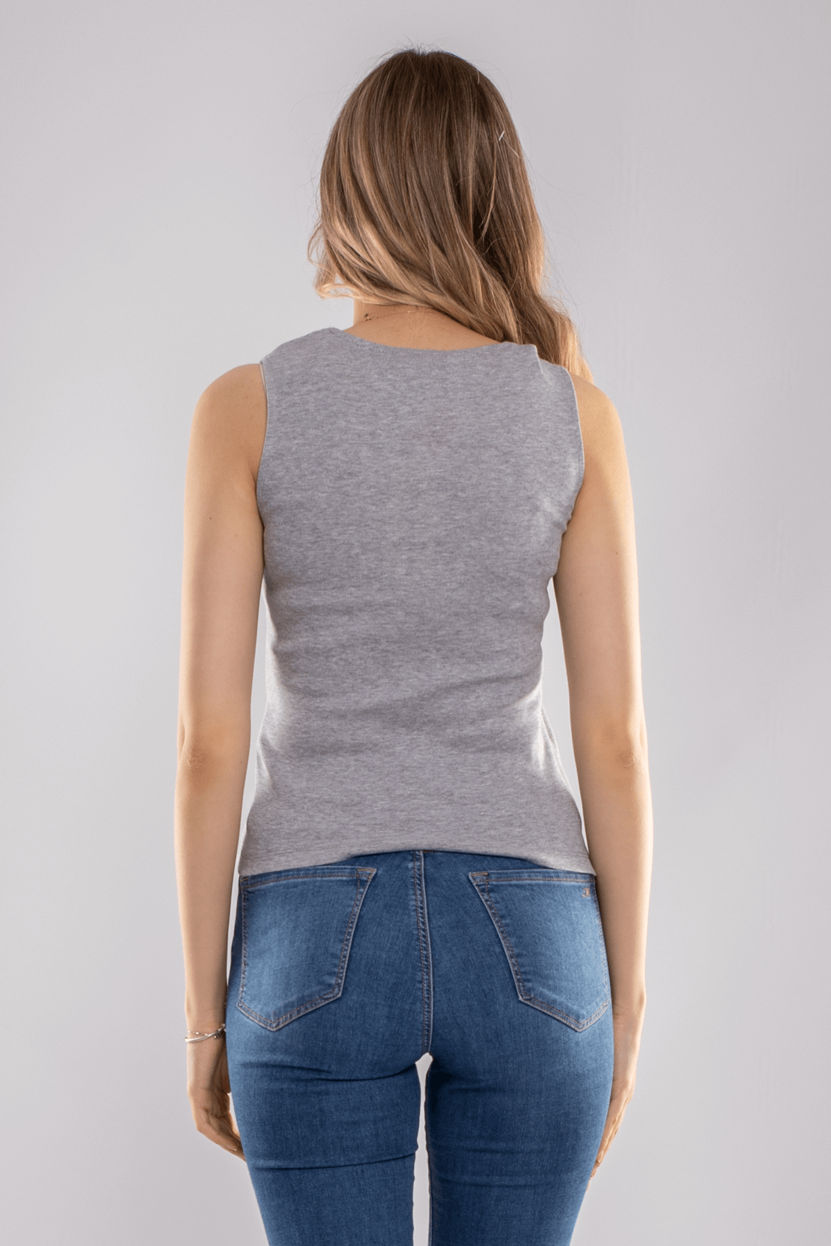 75668 Baskılı Kare Yaka Askılı Kadın Tshirt