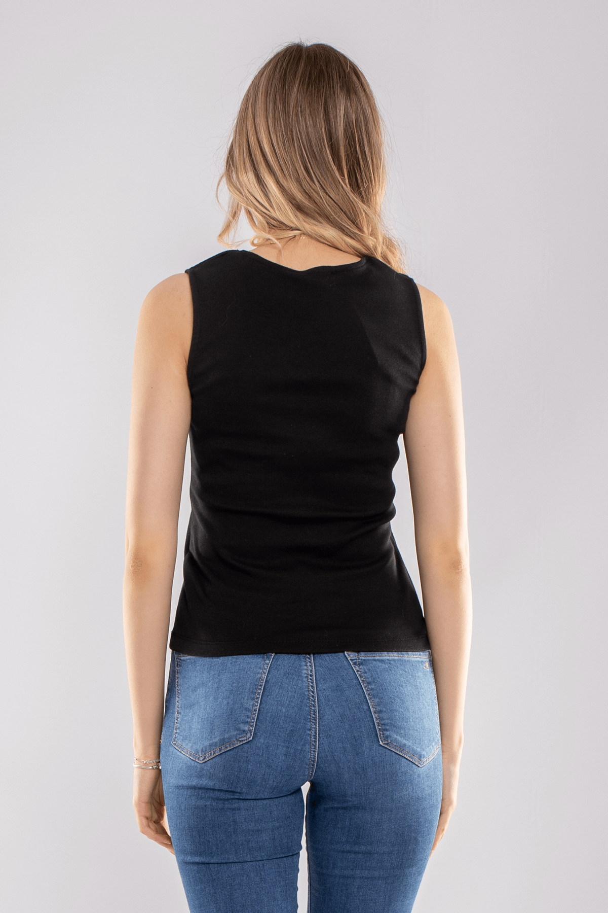 75668 Baskılı Kare Yaka Askılı Kadın Tshirt