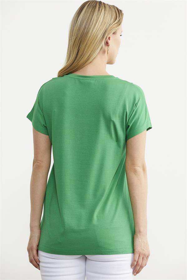 75971 Arkası Uzun Baskılı Tshirt