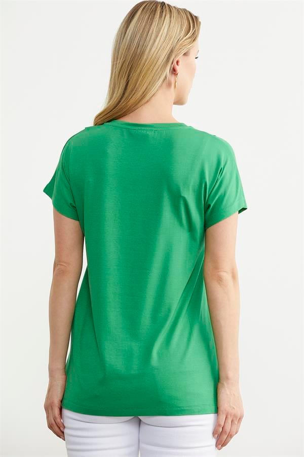 75971 Arkası Uzun Baskılı Tshirt