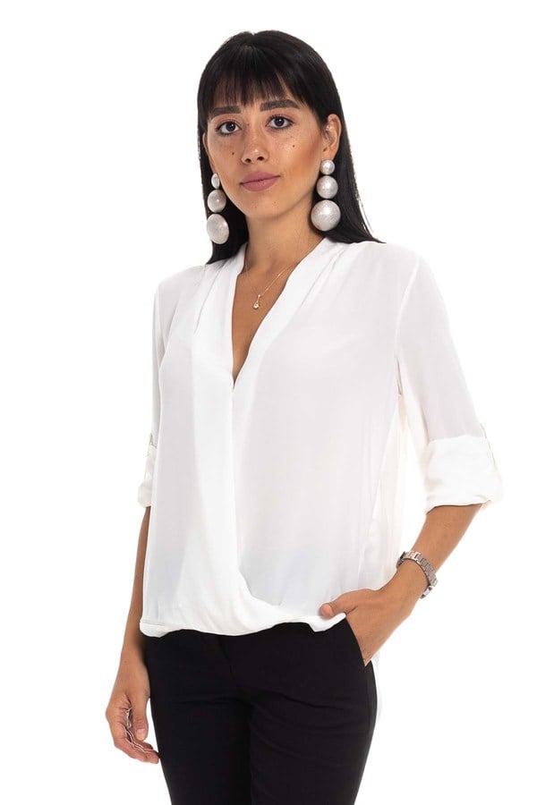 81268 TRUVAKAR KOL ŞİFON BLUZ