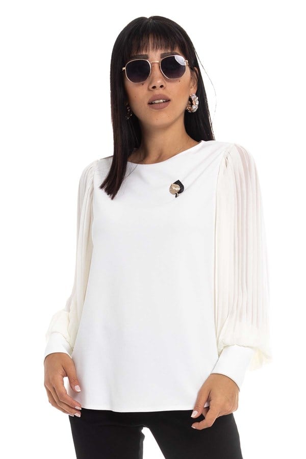 81332 Kolu Piliseli Krep Bluz