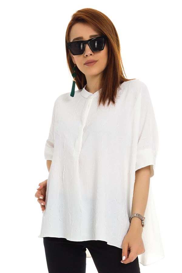 81397 Krinkıl Kumaş Kısa Kol Bluz