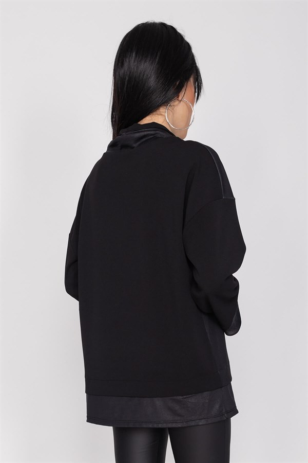 81482 Önü Desenli Dalgıç Kumaş Sweat