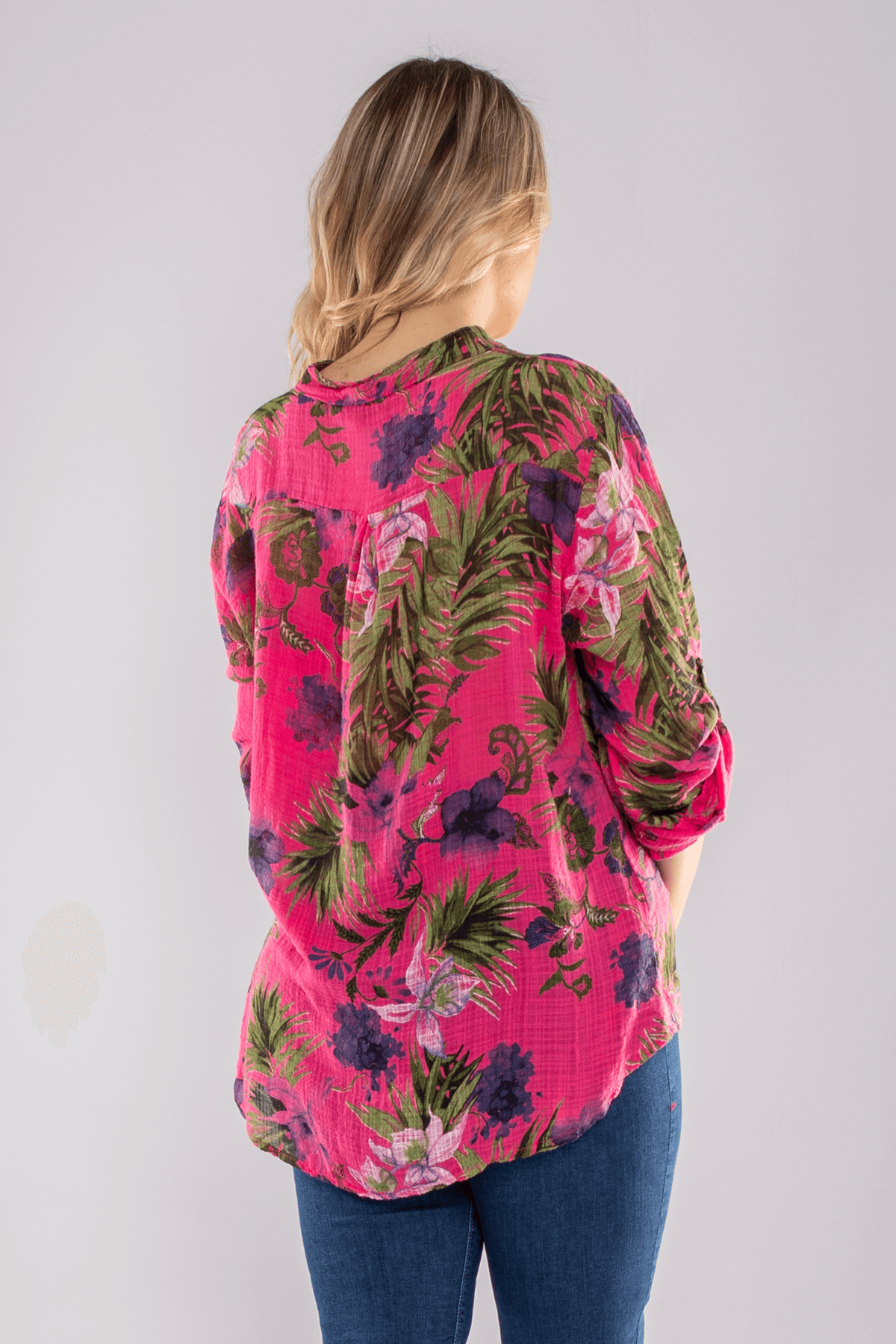83931-6 Lilyum Desen Pamuklu Bluz