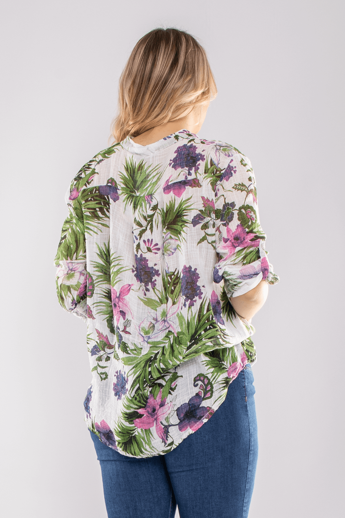 83931-6 Lilyum Desen Pamuklu Bluz