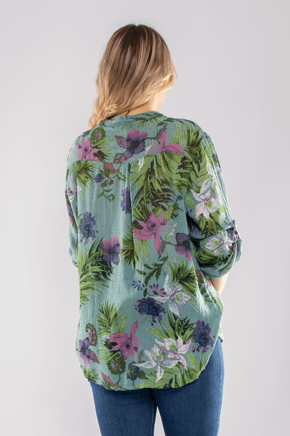 83931-6 Lilyum Desen Pamuklu Bluz