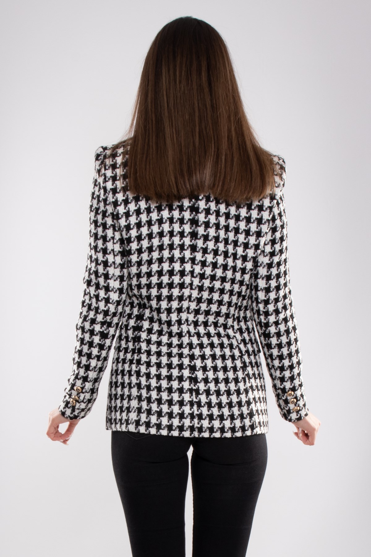 90617 Kazayağı Desen Blazer Kadın Ceket