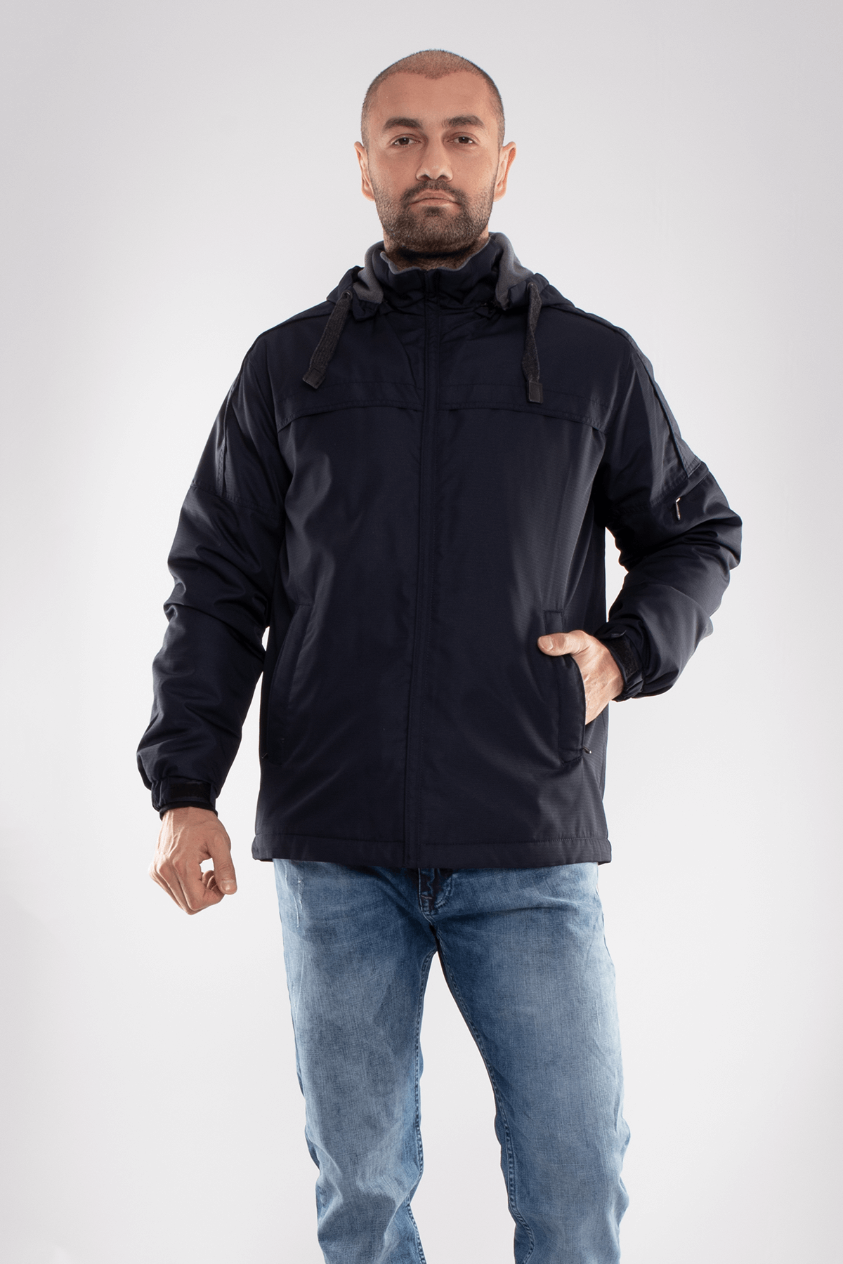 99359-288 RegularFit Kol Ucu Lastikli İçi Polarlı Paraşüt Kumaş Erkek Mont