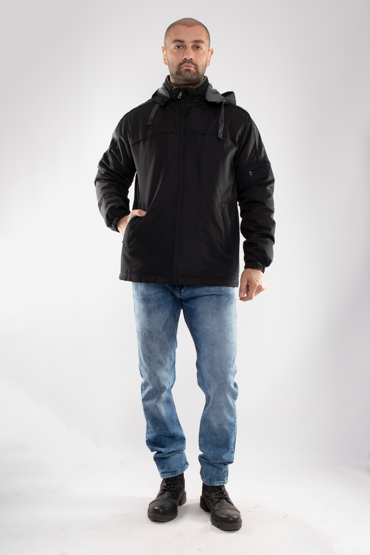 99359-288 RegularFit Kol Ucu Lastikli İçi Polarlı Paraşüt Kumaş Erkek Mont