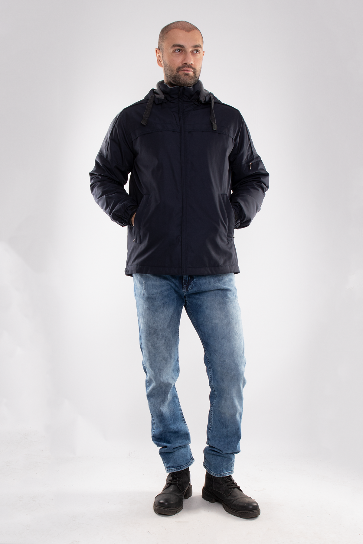 99359-288 RegularFit Kol Ucu Lastikli İçi Polarlı Paraşüt Kumaş Erkek Mont