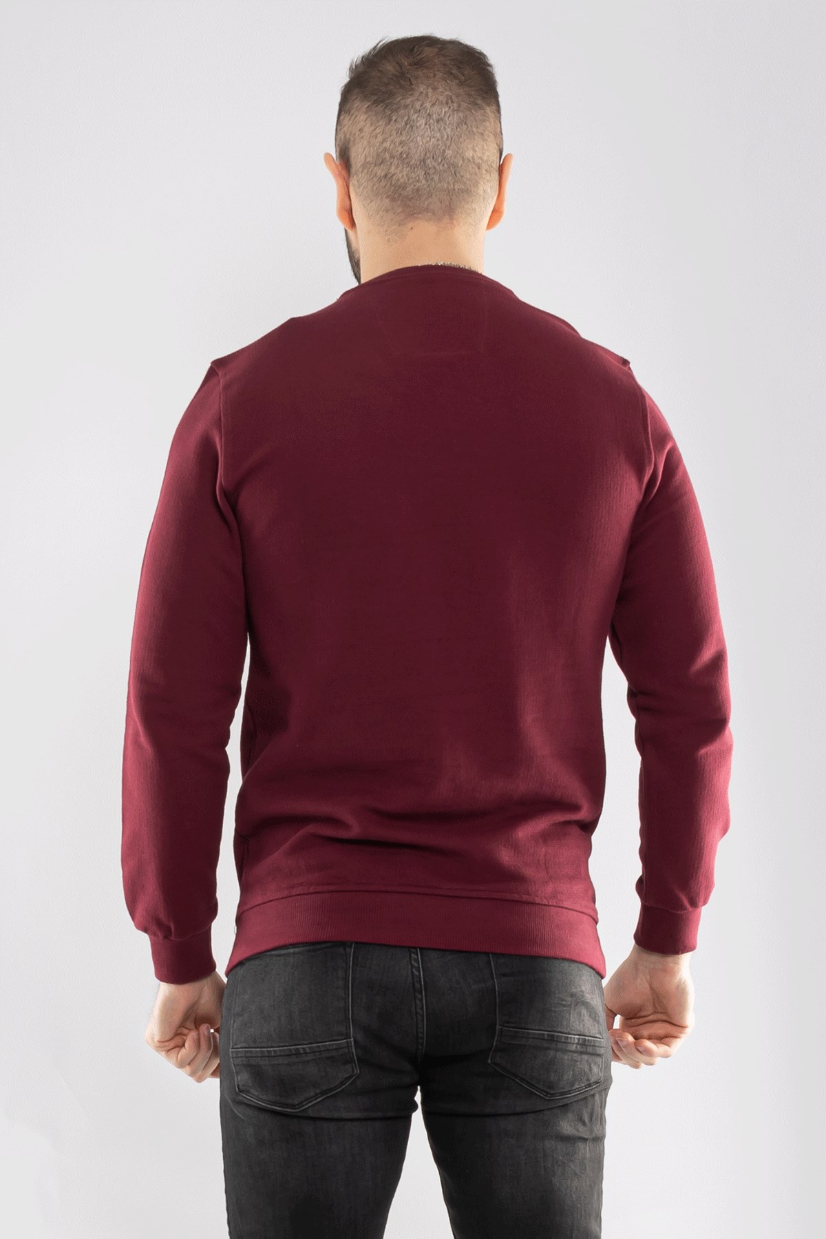 1010 Pamuklu O Yaka Örme Erkek Sweat