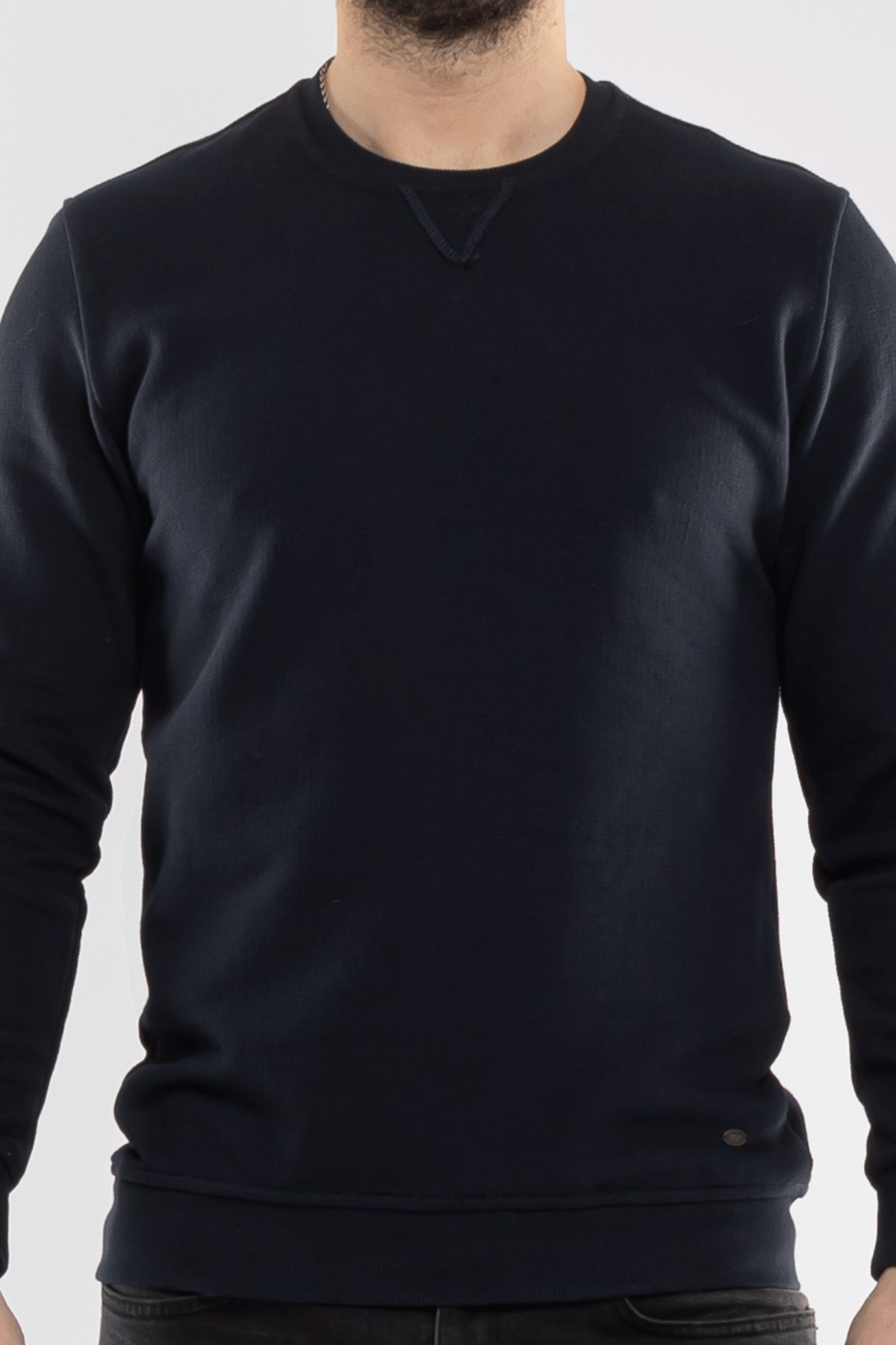 1010 Pamuklu O Yaka Örme Erkek Sweat