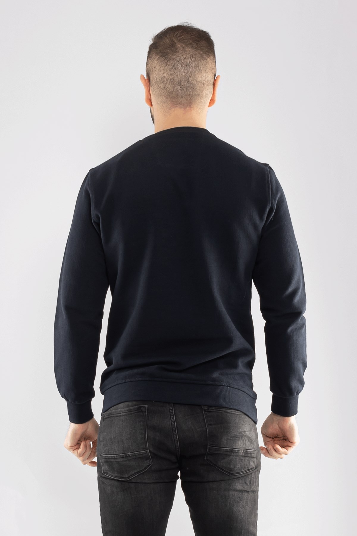 1010 Pamuklu O Yaka Örme Erkek Sweat