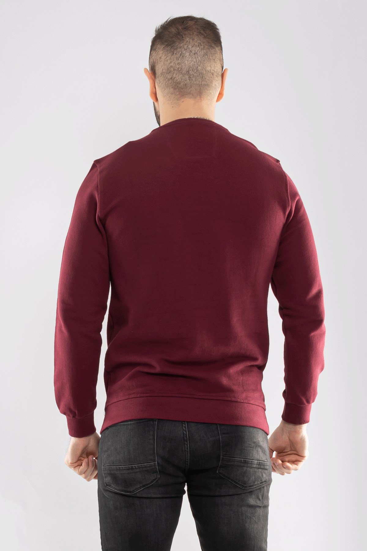 1010 Pamuklu O Yaka Örme Erkek Sweat