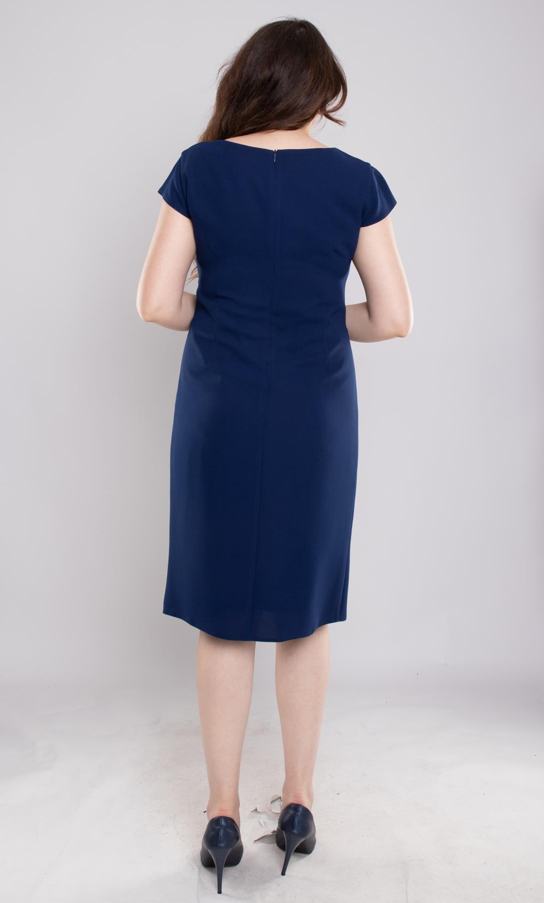 103 Büyük Beden Vyaka Patı Eteği Taşlı Kısa Krep Elbise