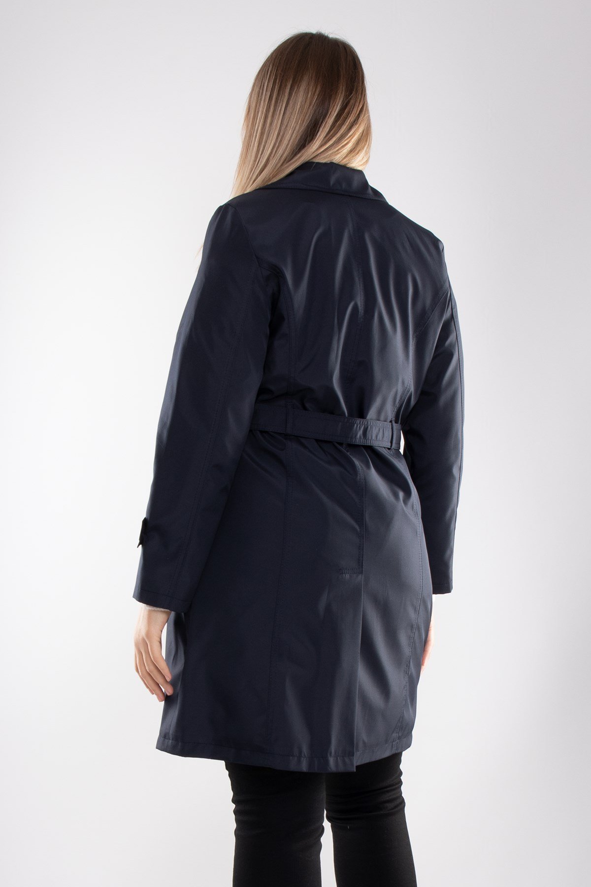 1035 Kolucu Apoletli Kuşaklı Uzun Trençkot