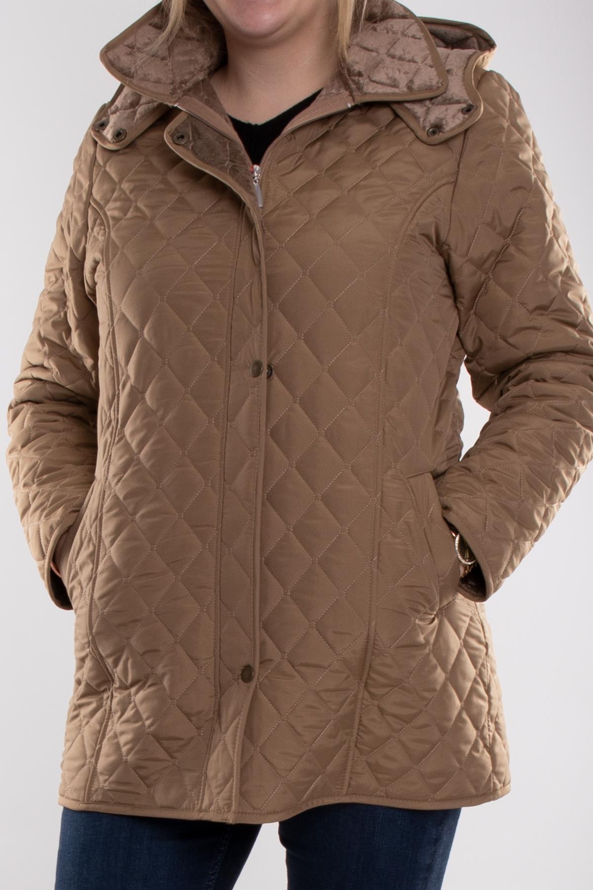 1060 Battal Beden İçi Kürklü Kapitone Kadın Mont