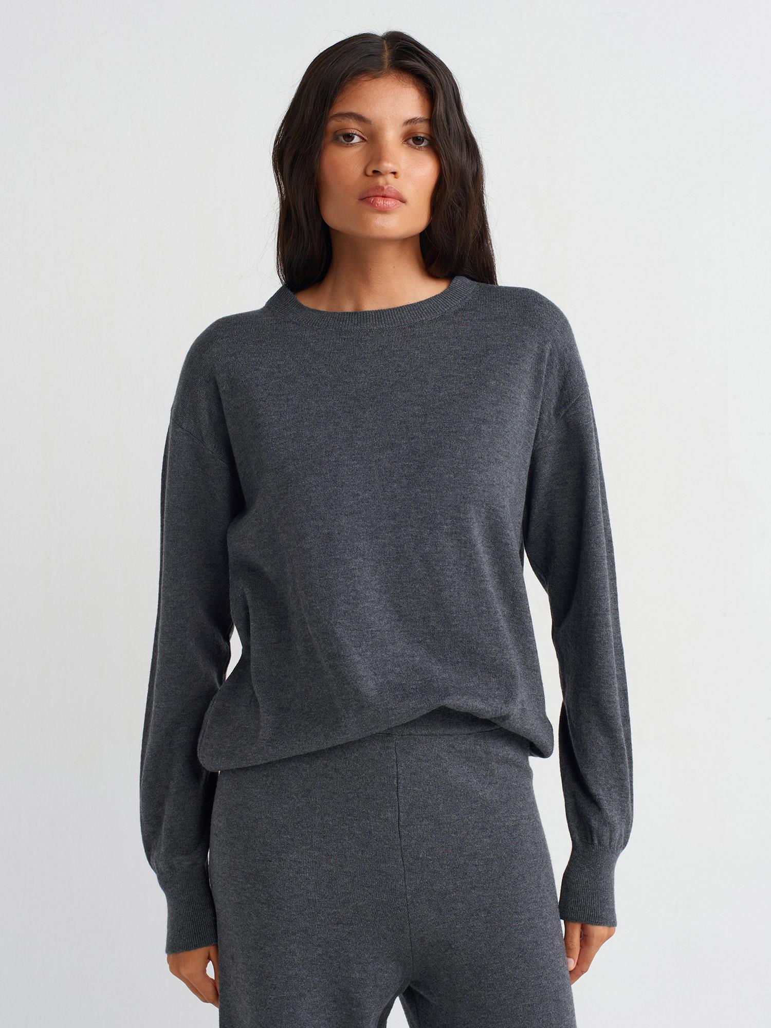 10633 Bisiklet Yaka Yünlü Basic Triko Kazak