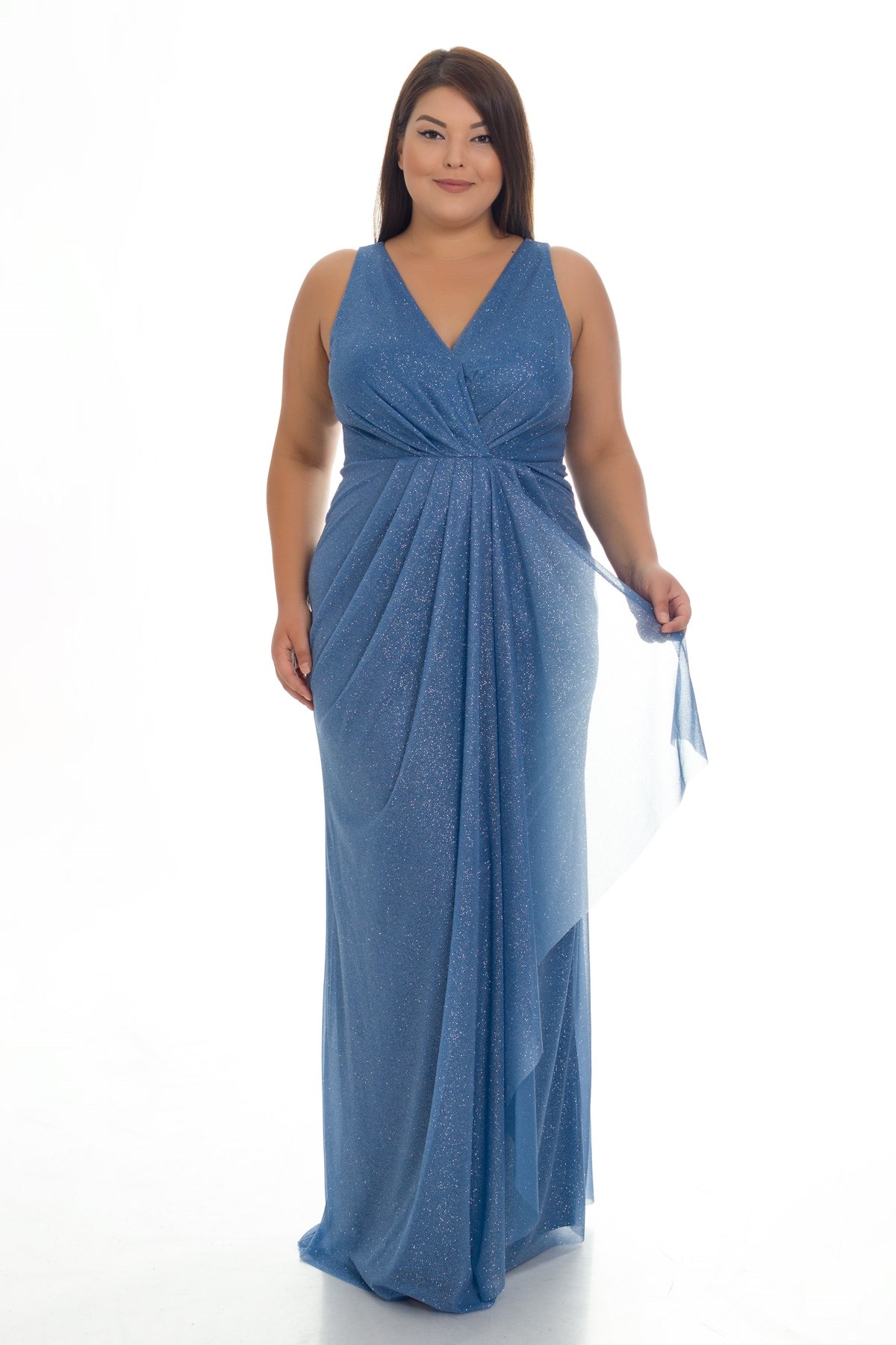 1144 SİM KUMAŞ KRUV.YAKA UZUN ABİYE