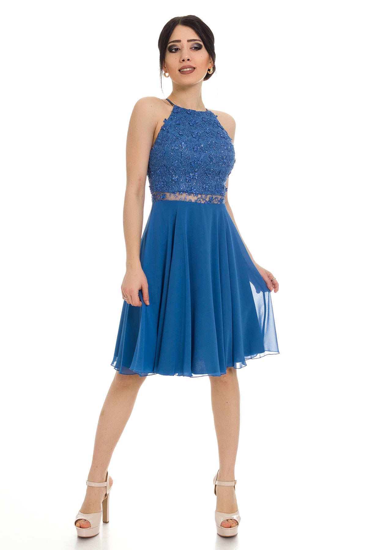 1147 KB 3D Detay Kısa Elbise