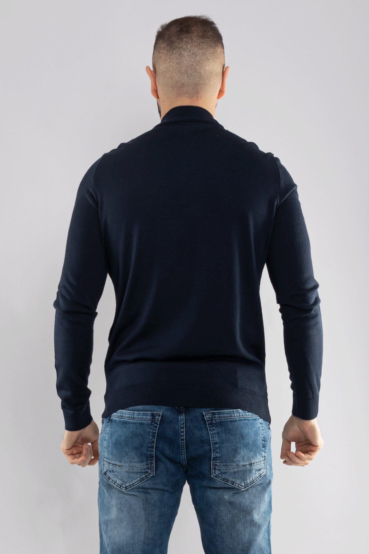 12108 Yarım Balıkçı Yünlü Triko Erkek Kazak