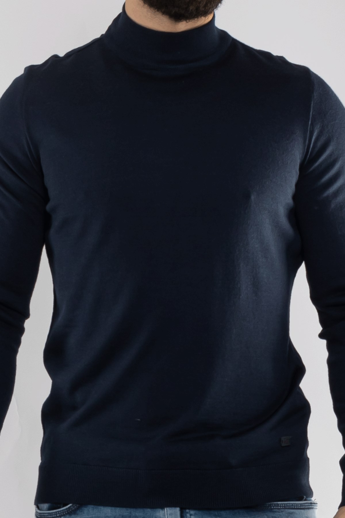 12108 Yarım Balıkçı Yünlü Triko Erkek Kazak