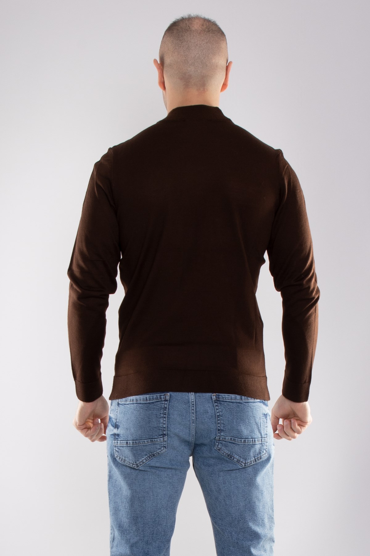 12108 Yarım Balıkçı Yünlü Triko Erkek Kazak