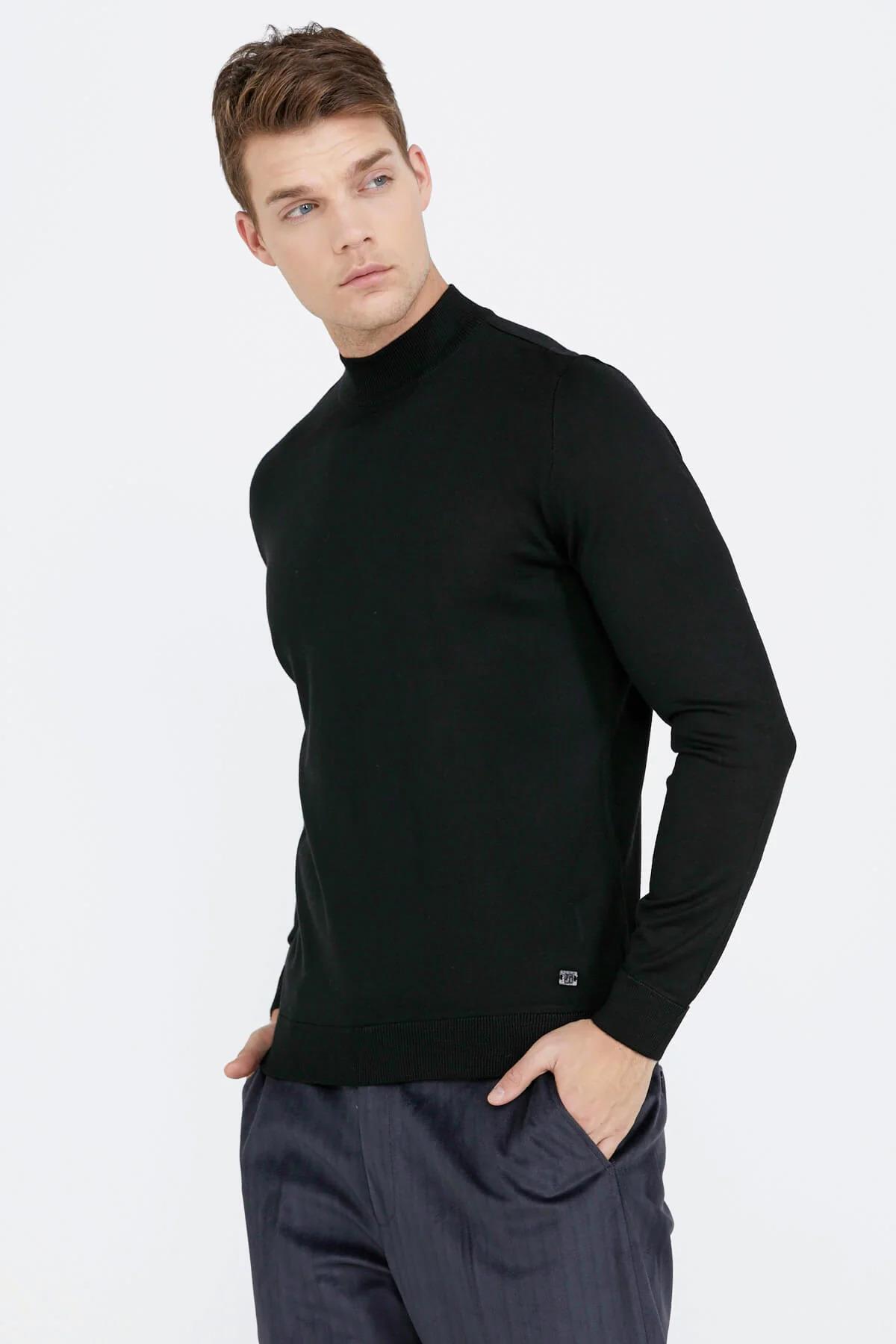 12108 Yarım Balıkçı Yünlü Triko Erkek Kazak