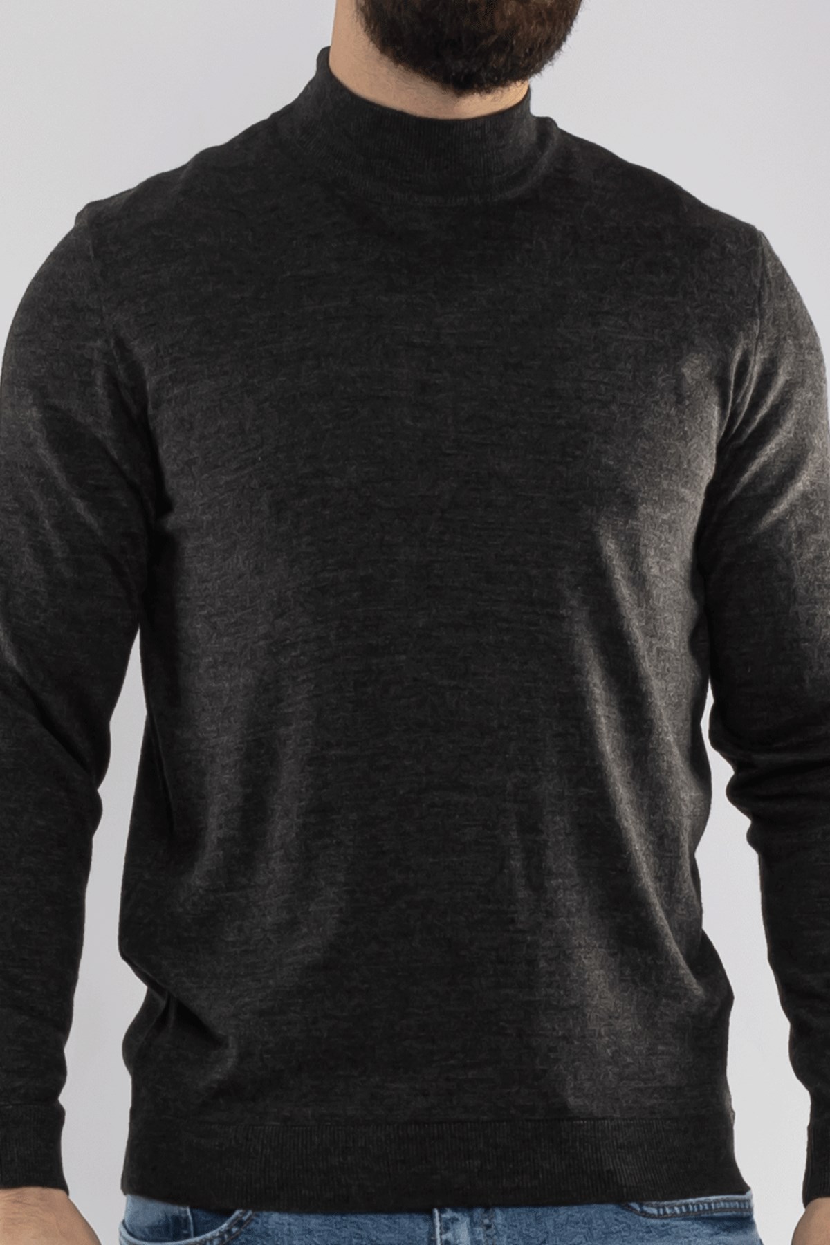 12108 Yarım Balıkçı Yünlü Triko Kazak