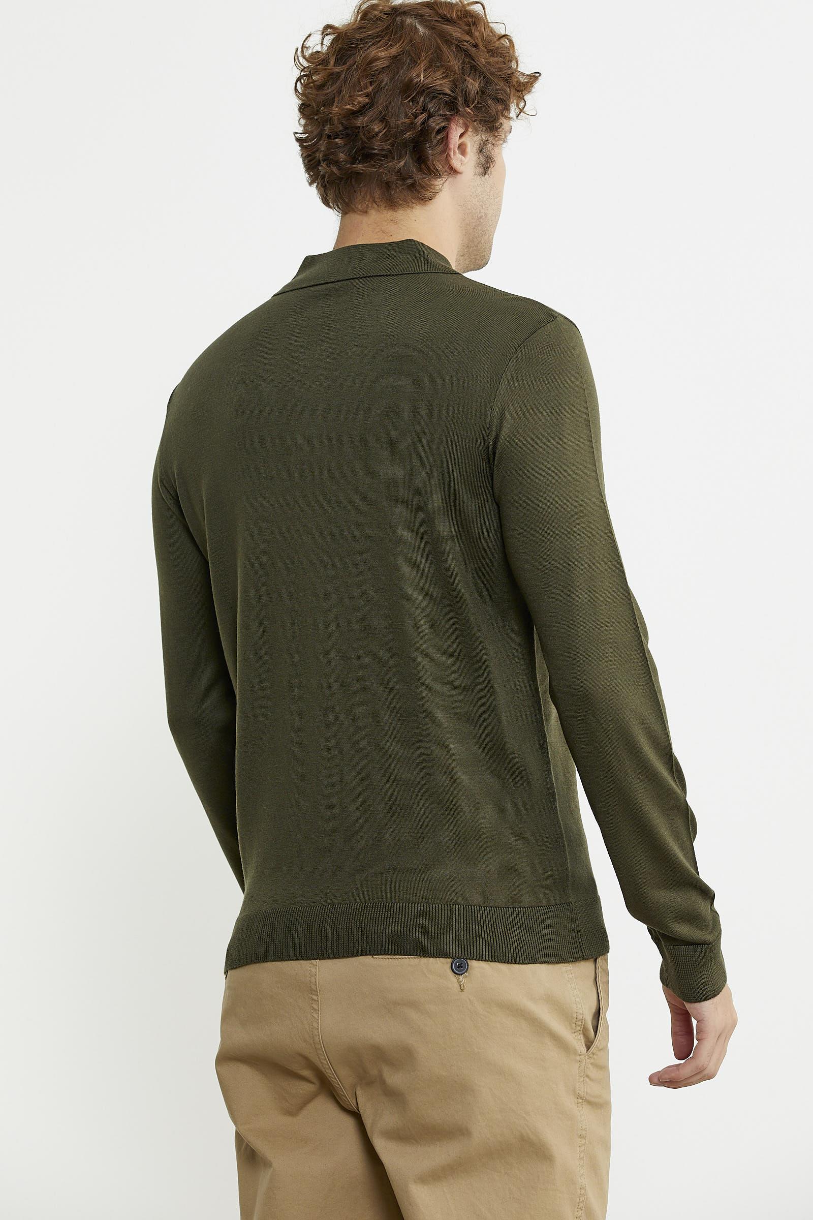 12120 Polo Yaka Düğmeli Triko Kazak