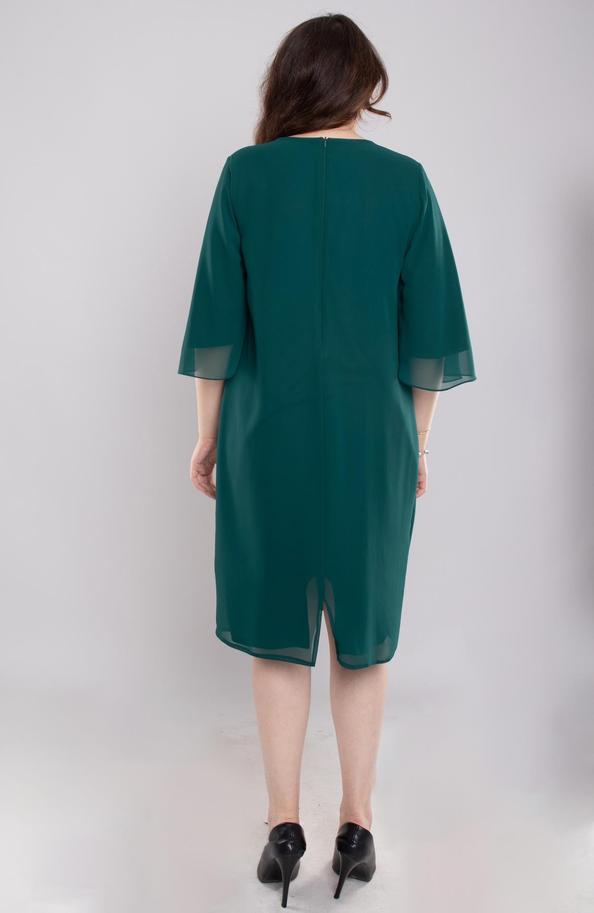 125 Büyük Beden Vyaka Şerit Taş Kolyeli Kısa Şifopn Elbise