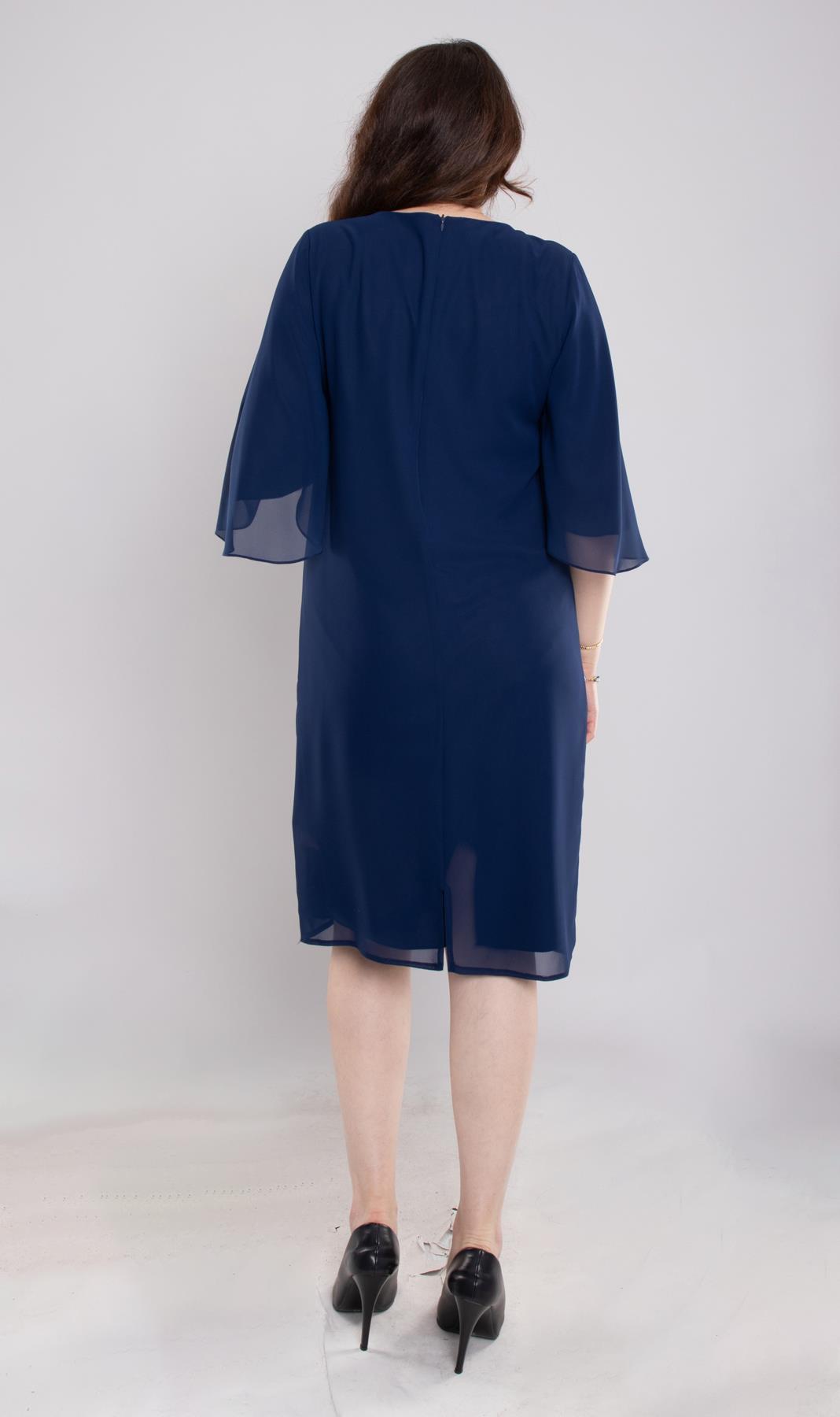 125 Büyük Beden Vyaka Şerit Taş Kolyeli Kısa Şifopn Elbise