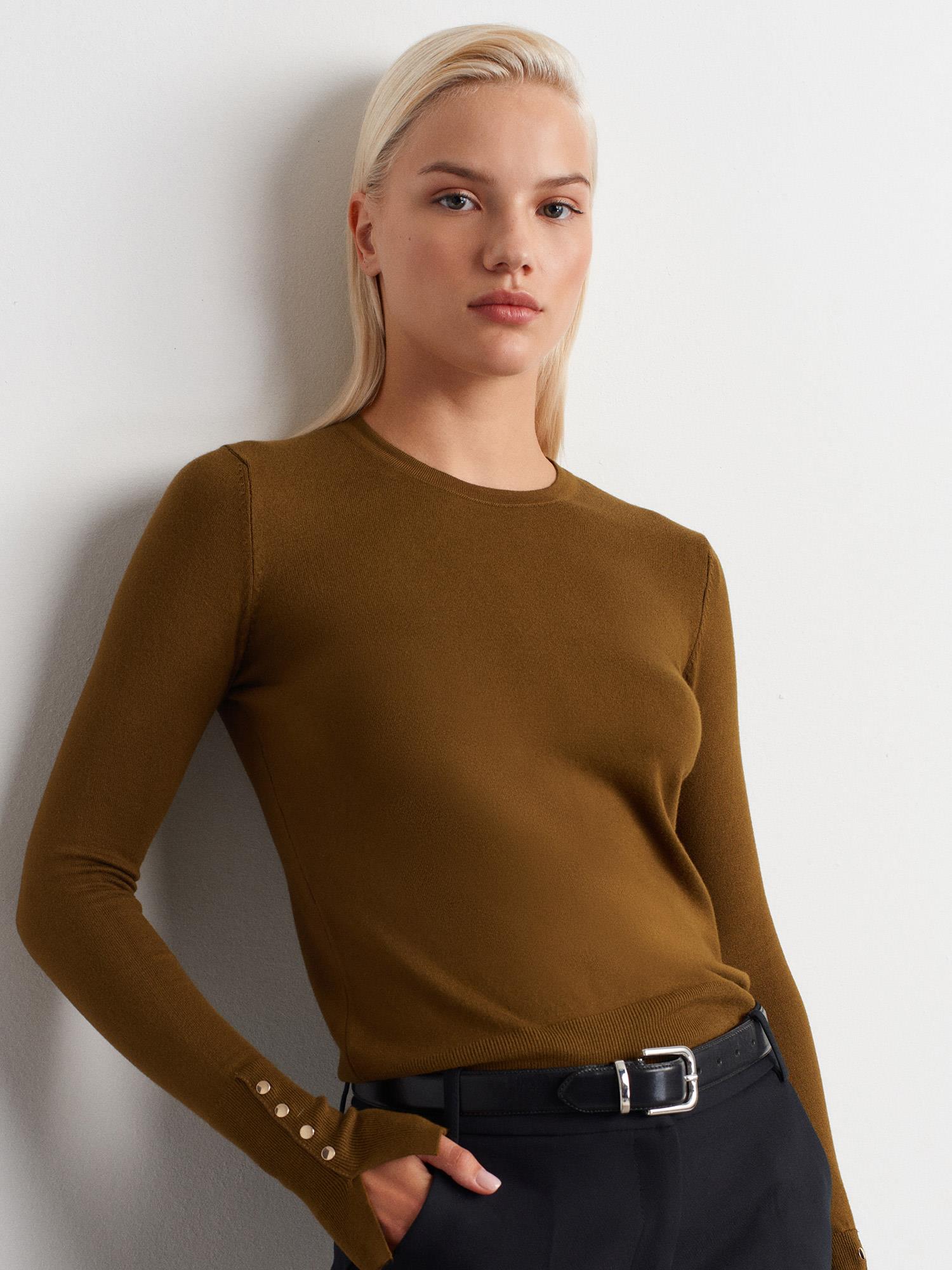 1267 Bisiklet Yaka Kol Ortası Droplu Kadın Kazak