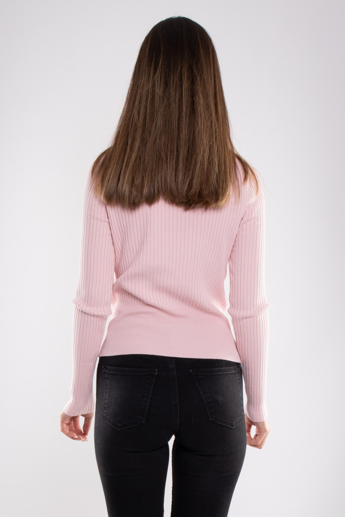 1297 Balıkçı Yaka Fitilli Basic Kadın Kazak