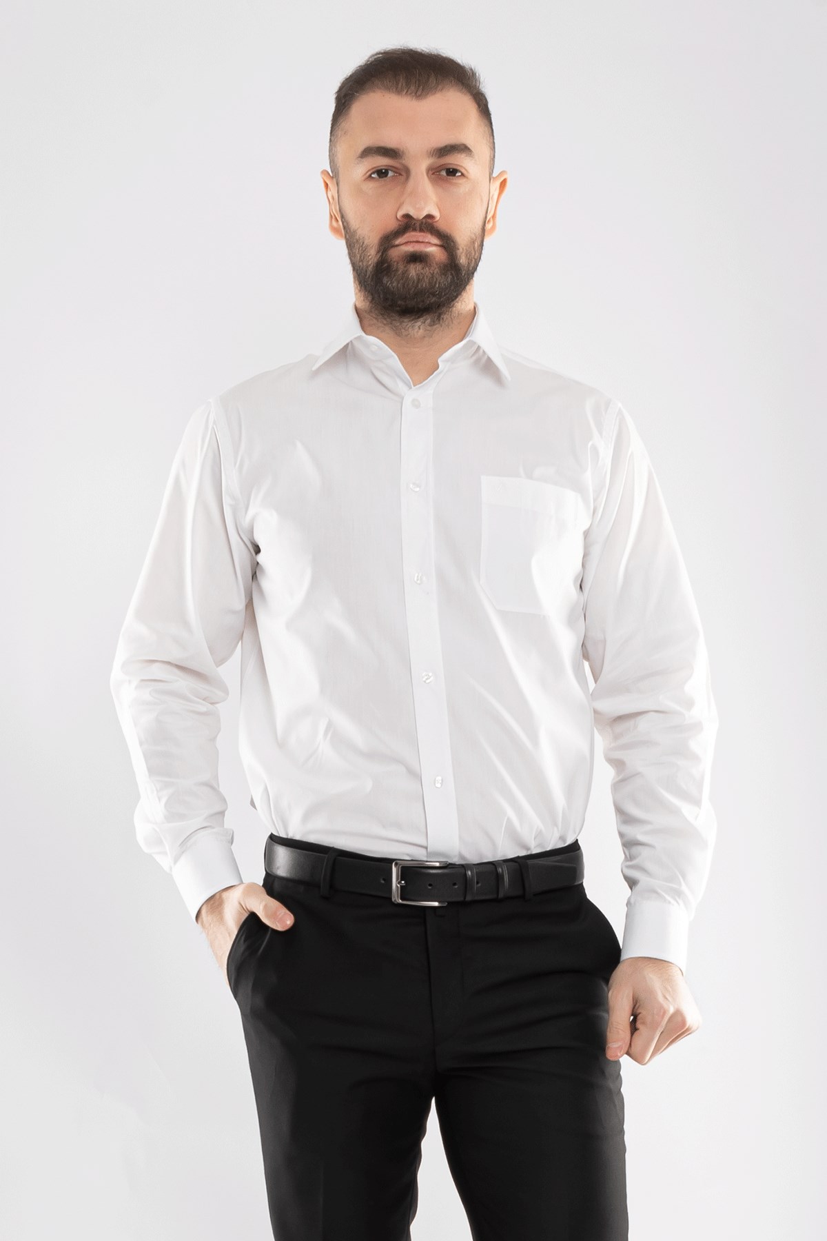 1375 RegularFit Pamuklu Cepli Uzun Kol Gömlek