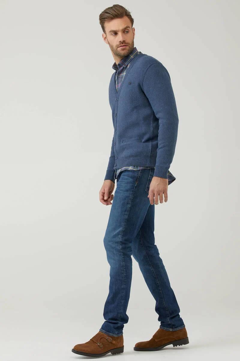 14222 Yünlü V Yaka Düğmeli Erkek Triko Ceket