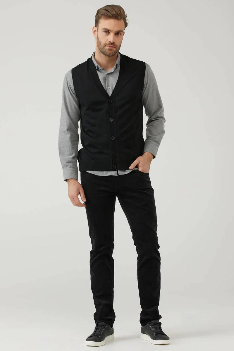 14226 Vyaka Düğmeli Erkek Triko Yelek