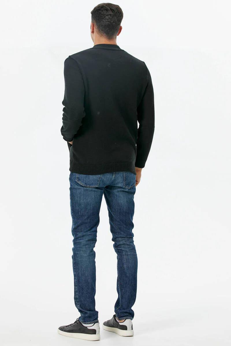 14289 Yünlü Dik Yaka Fermuarlı Erkek Triko Hırka
