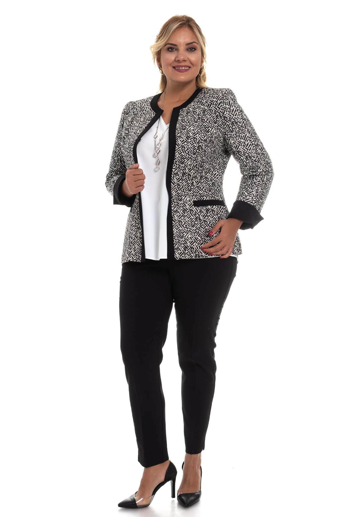 1498 BB Desenli Cepli Ceket