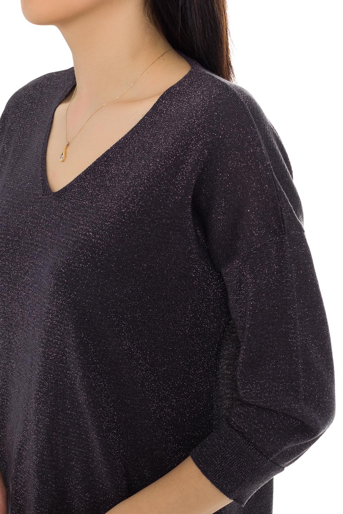 158 KB V Yaka Simli Truv.Kol İnce Triko Bluz