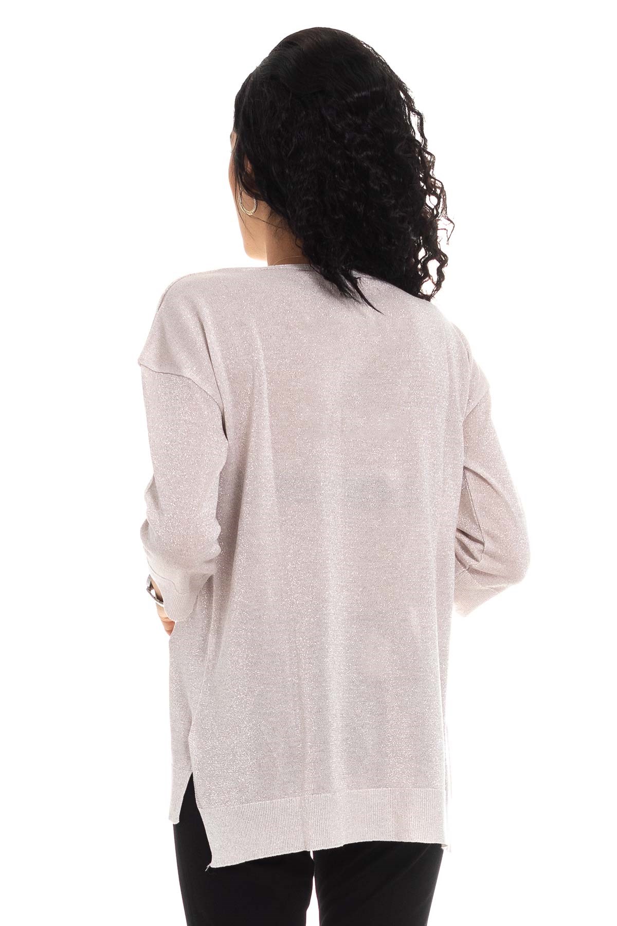 158 KB V Yaka Simli Truv.Kol İnce Triko Bluz