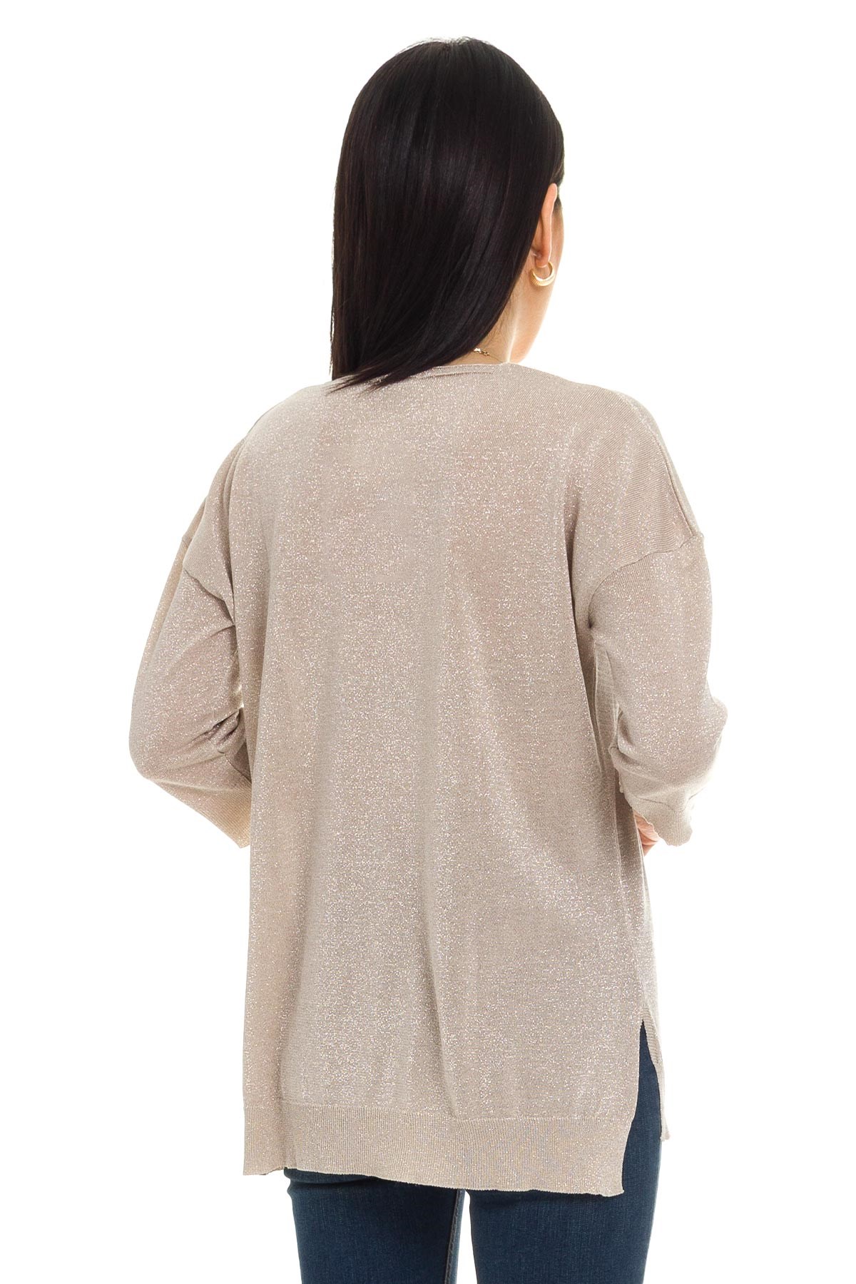 158 KB V Yaka Simli Truv.Kol İnce Triko Bluz