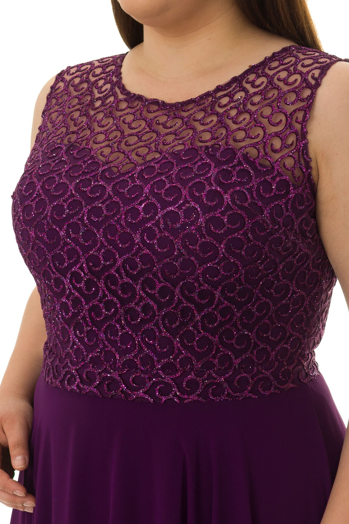 18108 BB SİMLİ DESENLİ UZUN ABİYE ELBİSE