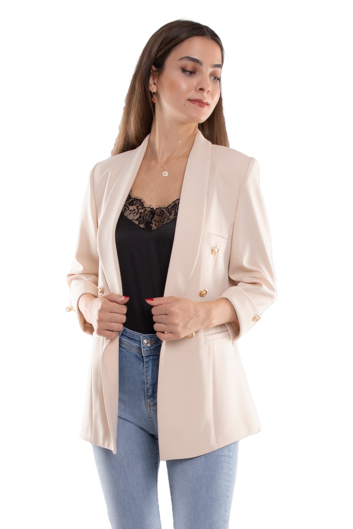 1825 Truvakar Kol Gold Düğmeli Blazer Ceket