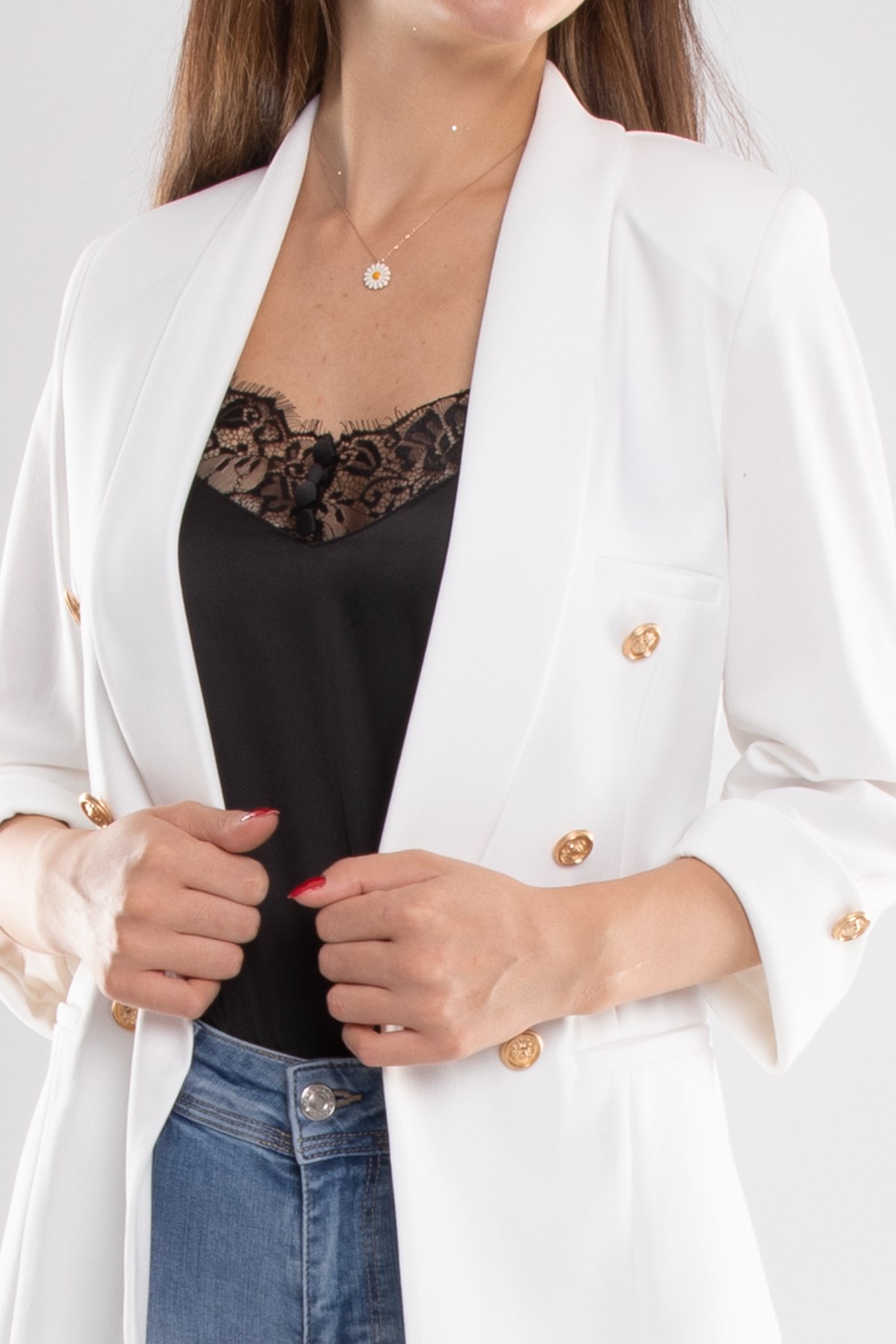 1825 Truvakar Kol Gold Düğmeli Blazer Ceket