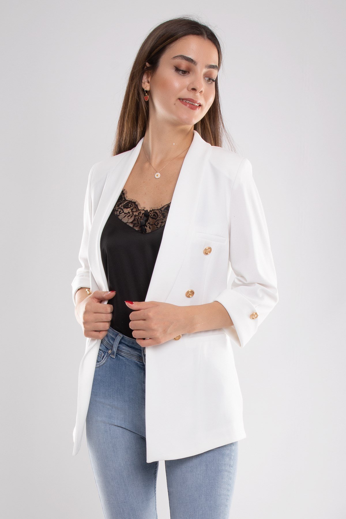 1825 Truvakar Kol Gold Düğmeli Blazer Ceket